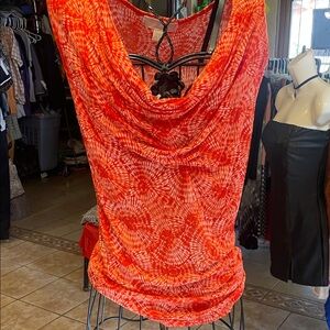 Michael Kors Red and White Women's Blouse